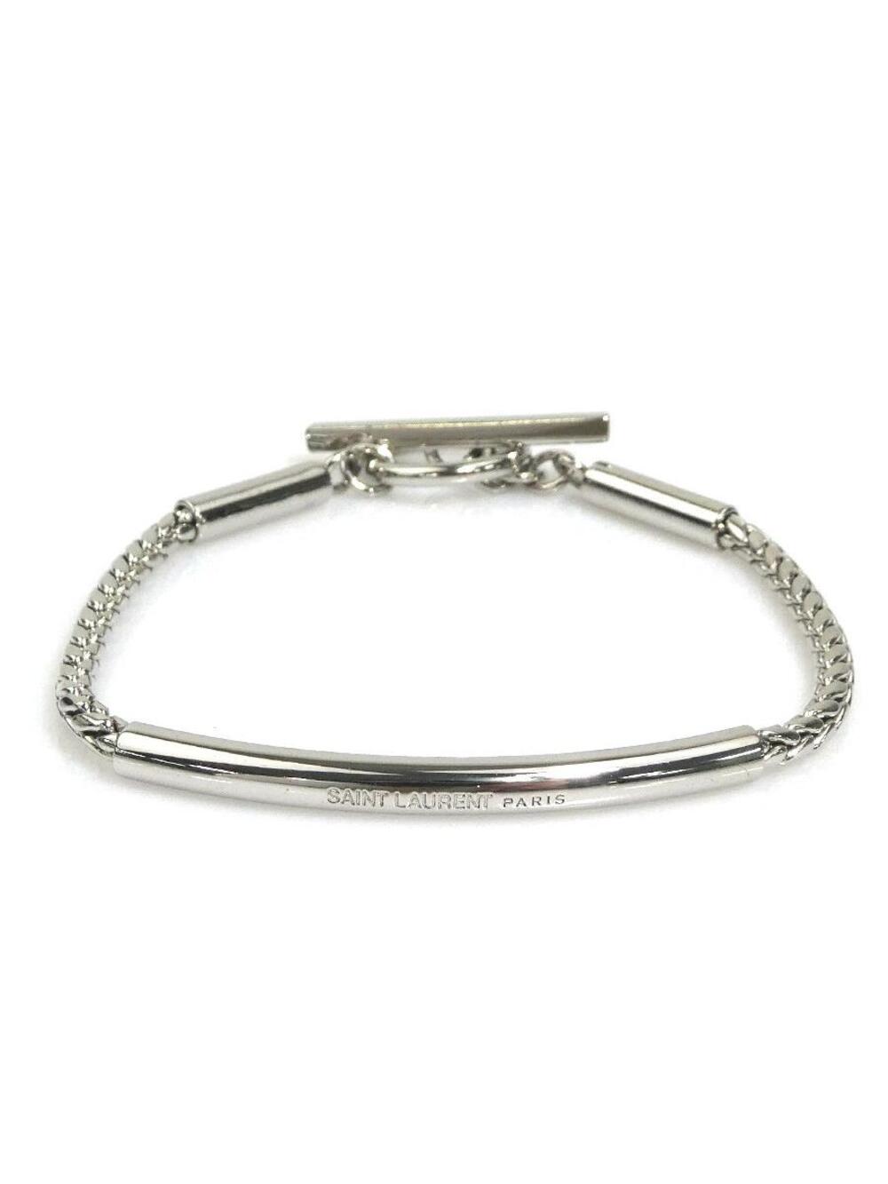 Auth Saint Laurent Bracelet Silver #371789S17B